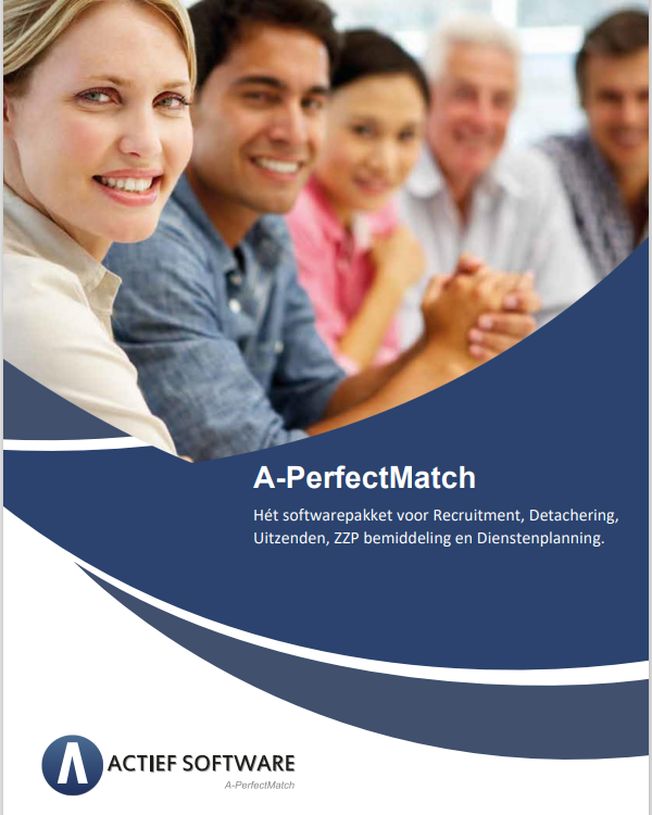 APM brochure; het softwarepakket voor recruitment, detachering, uitzenden, ZZP bemiddeling en dienstenplanning